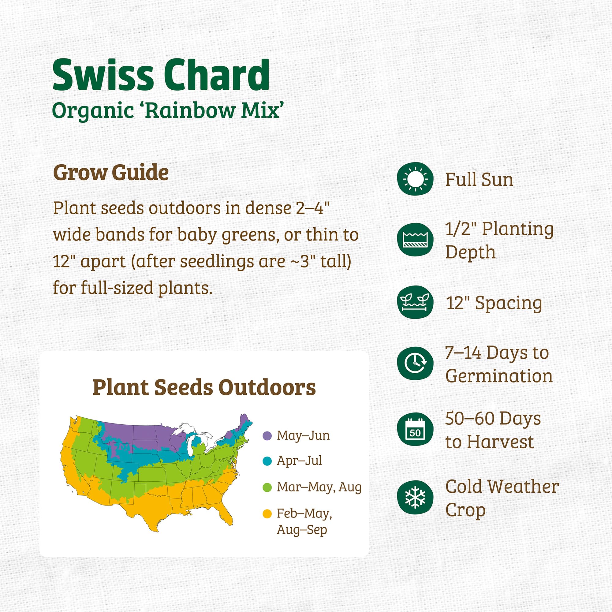 Back to The Roots 100% Organic Heirloom Seeds - Five Color Silverbeet Swiss Chard Value Pack (420mg Total) - Image 3