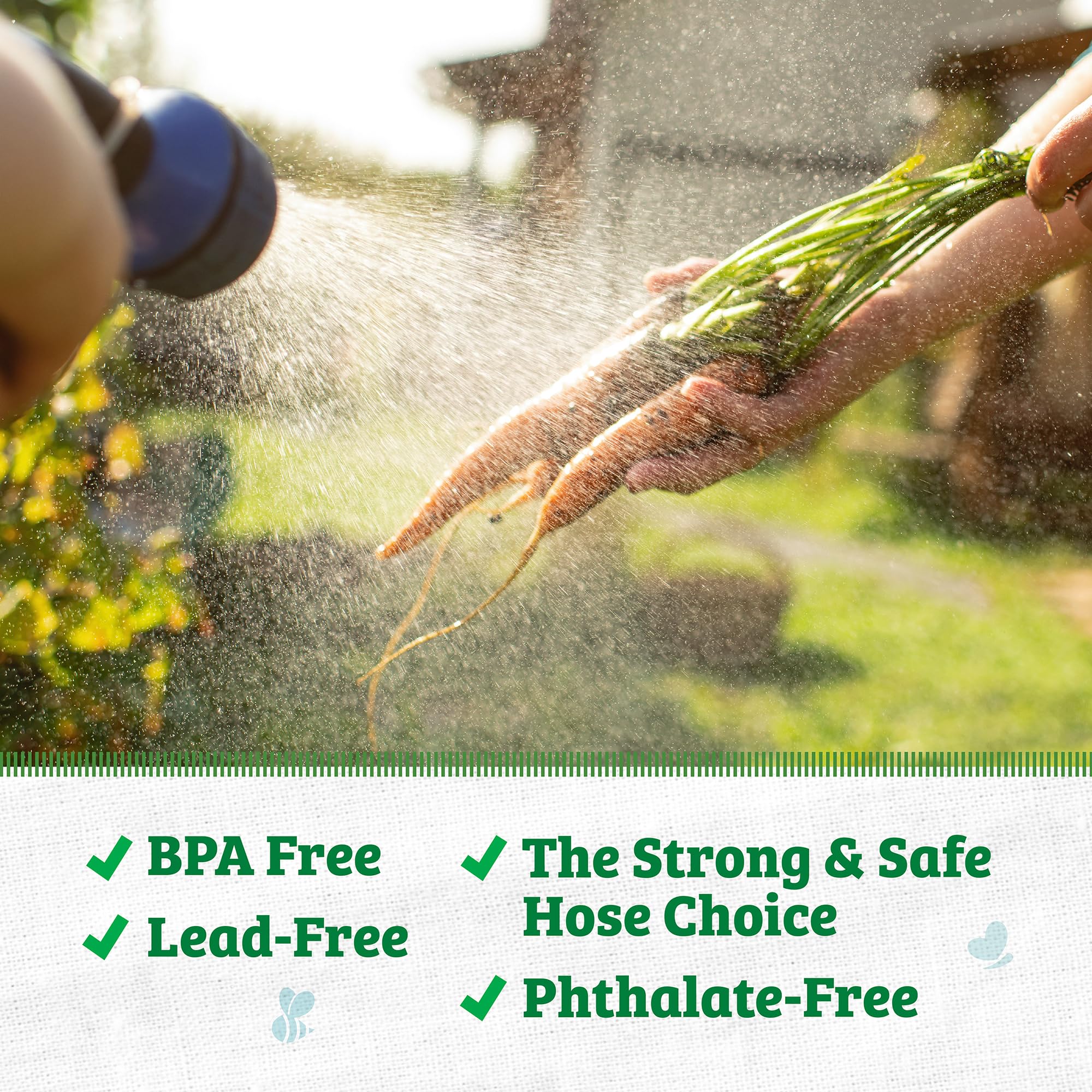 Back To The Roots 5/8" x 50ft Garden Hose – Lightweight, Ultra Flexible, Drinking Water Safe, BPA-Free, Lead-Free, Phthalate-Free, Ideal for Organic Gardening, Pets, Boats, and RVs - Made in USA - Image 5