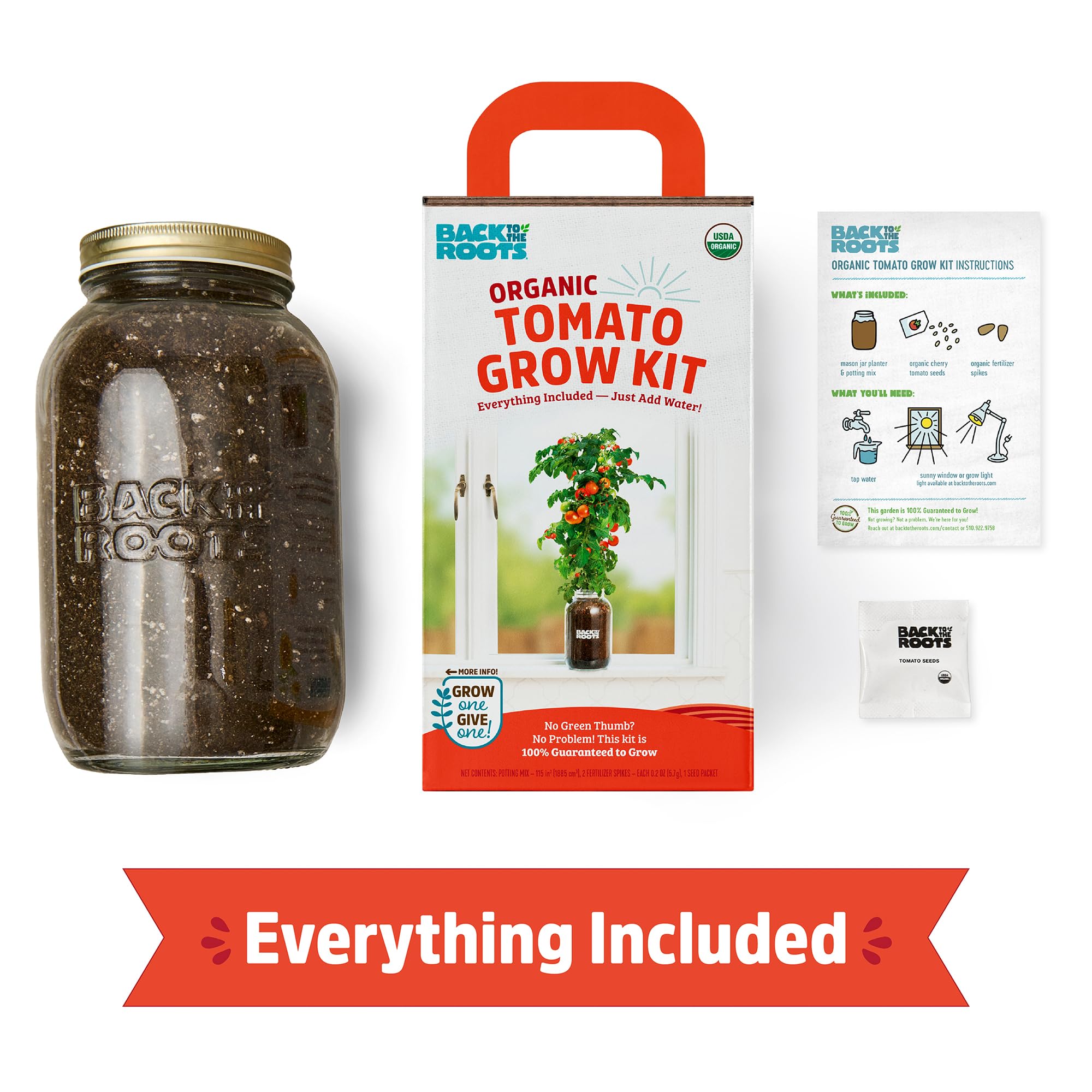 Back to the Roots Cherry Tomato Organic Windowsill Planter Kit - Grows Year Round, Includes Everything Needed For Planting - Image 3